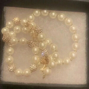 Gold-Tone Imitation Pearl Necklace